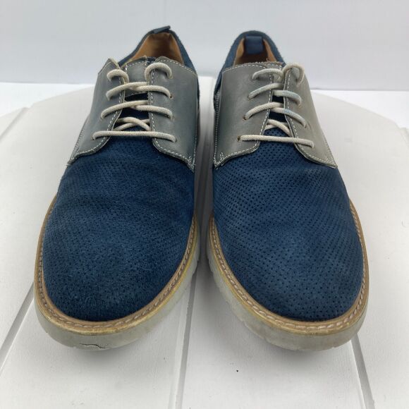 STEVE MADDEN Mens Dress Shoes Size 9 Two Tone Blue Suede ROQUE - Picture 2 of 13